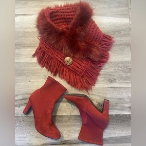 The Vest is for sale. One size fits all. Burgundy in color.